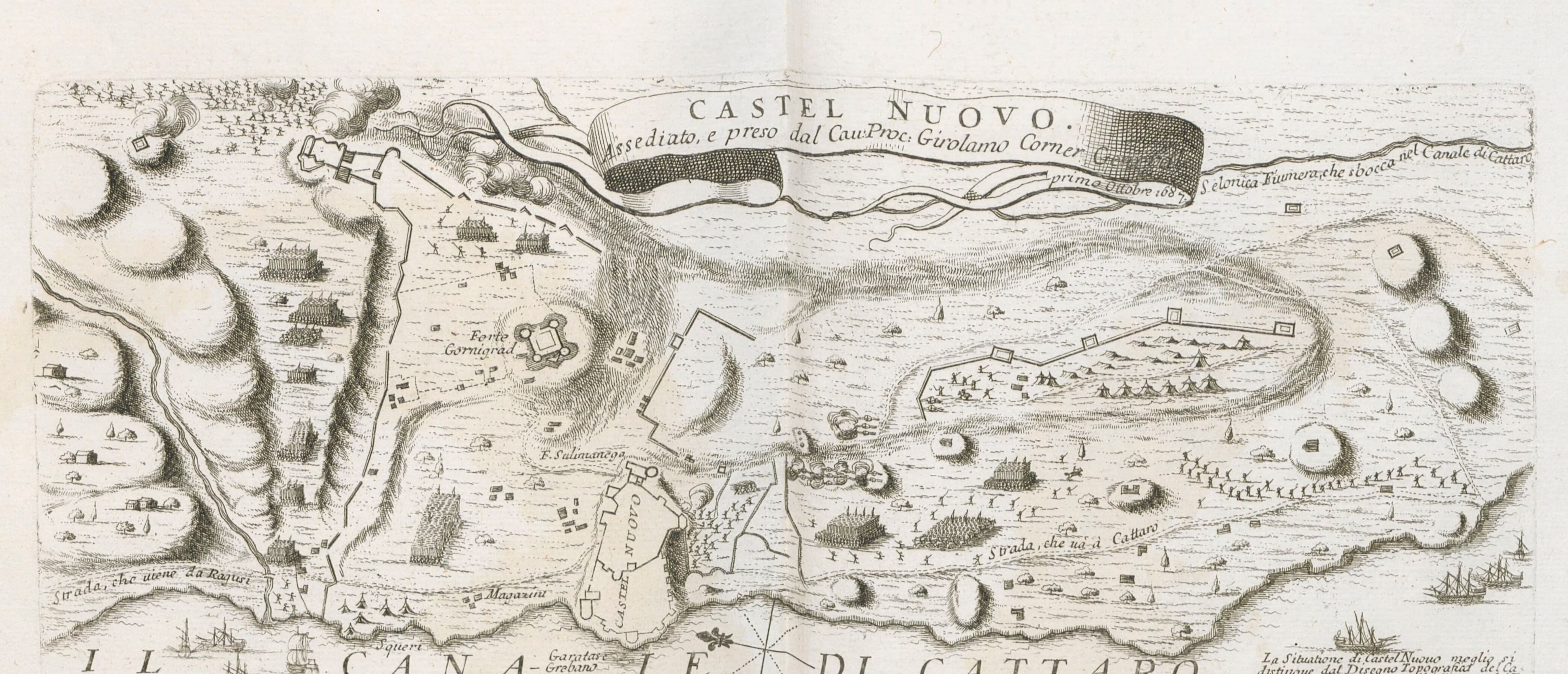 Coronellijev zemljovid mletačke opsade Herceg Novoga 1687. godine